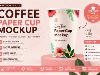 Coffee Paper Cup Mockup – Premium PSD Branding Template