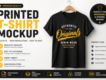 Printed T-Shirt Mockup – Premium PSD Template