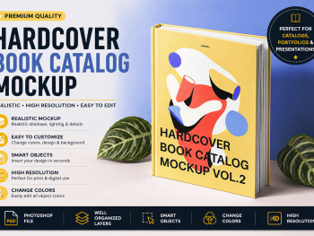 Hardcover Book Catalog Mockup – Premium PSD Template