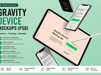 Gravity Device Mockups – Premium PSD Collection