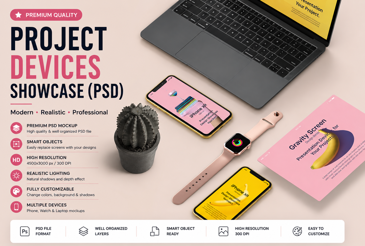 Project Devices Showcase – Premium PSD Mockup Collection